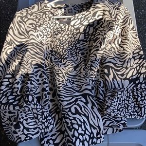 Ann Klein Leopard Print Bell Sleeve Jacket